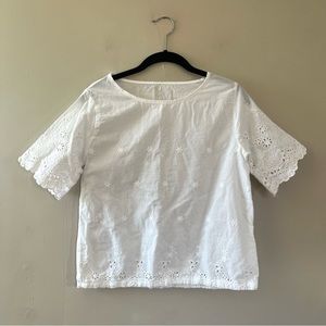 vintage white cotton eyelet top